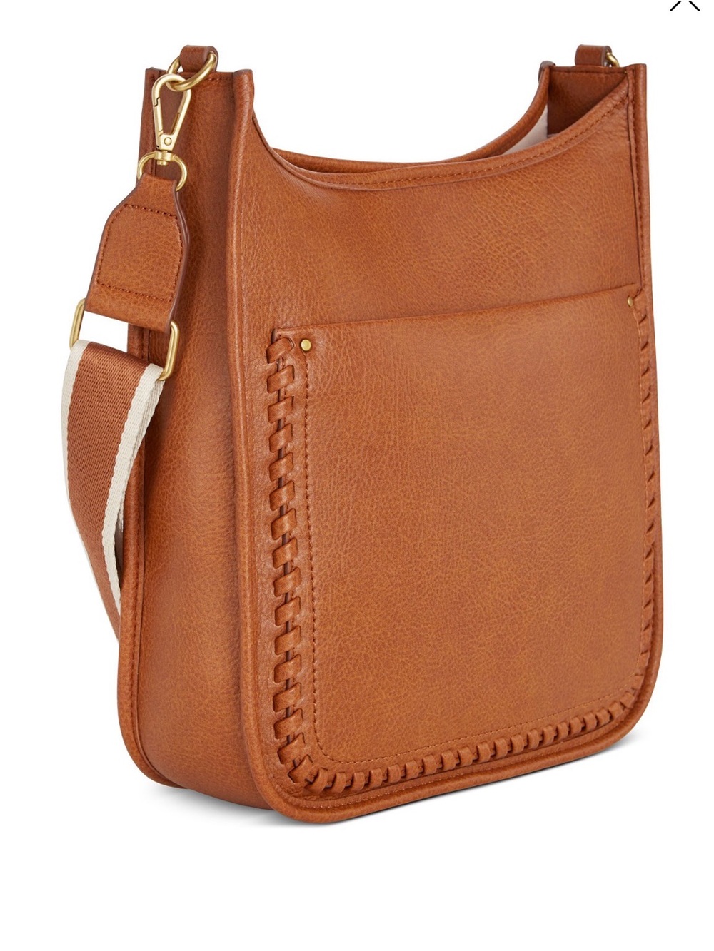 Leather Crossbody Bag in Cognac.